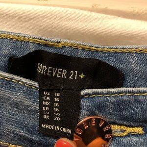 Forever21 plus distressed Jean shorts